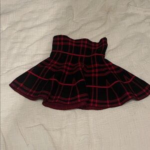 Plaid Black and Red Women's Skirt